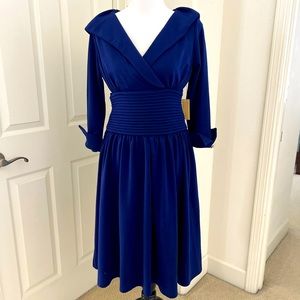 Portrait color V Neck Dress